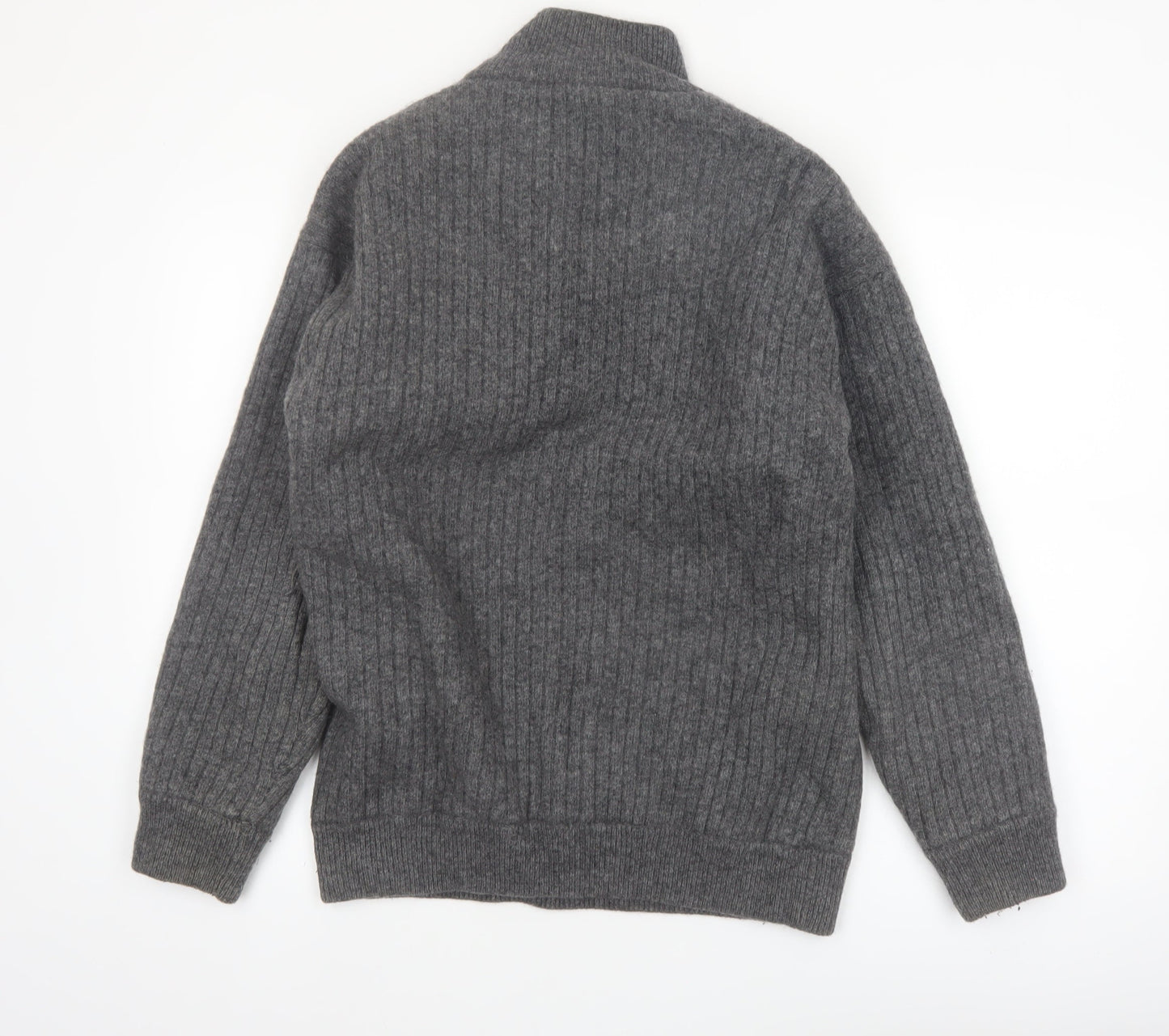 Murray Golf Men's Grey Wool 1/2 Zip Jumper L High Neck Warm Pullover