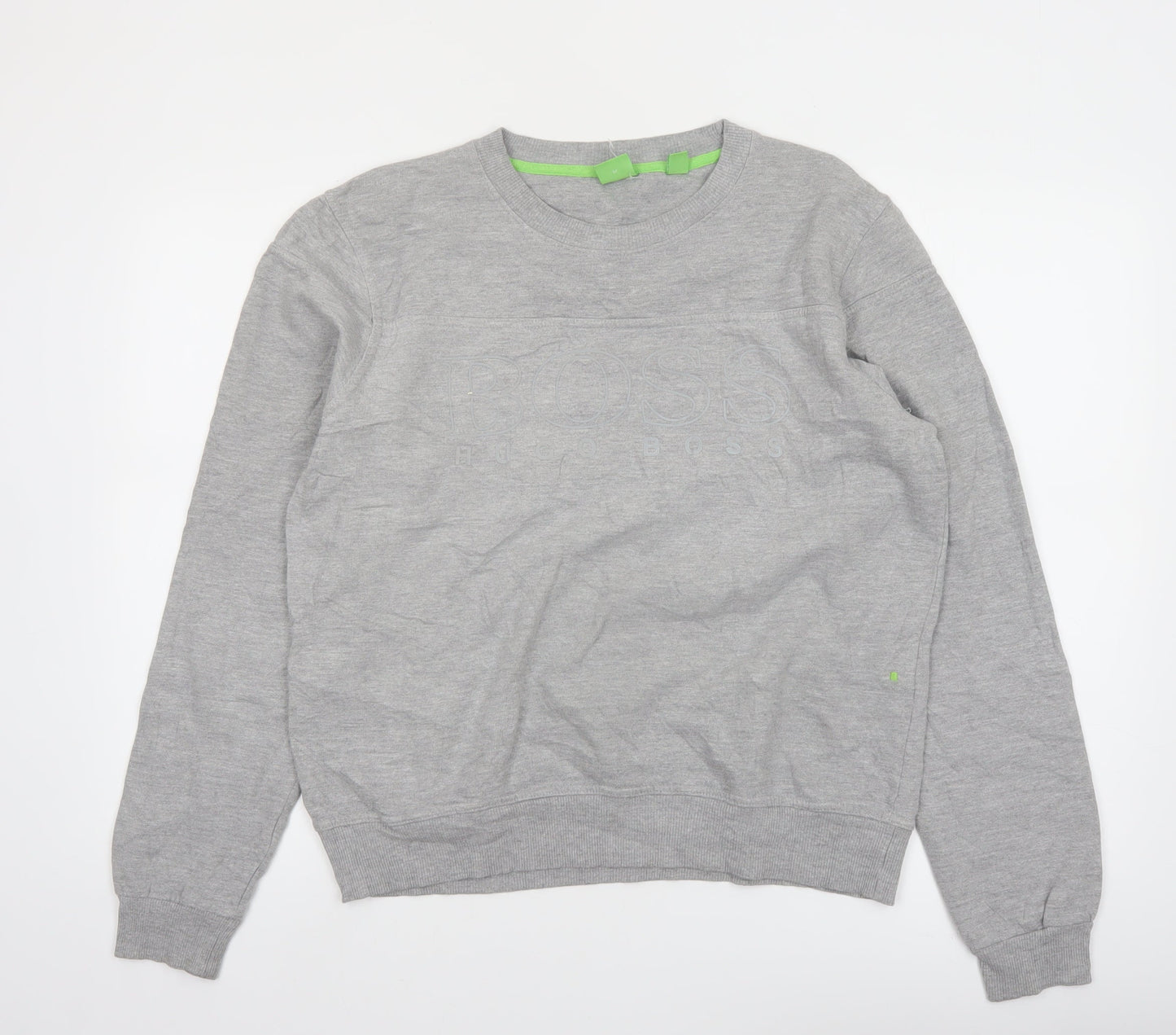 Hugo Boss Men's Grey Crew Neck Logo Sweatshirt Medium