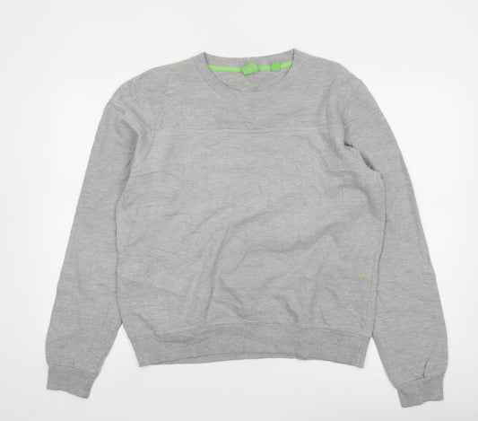 Hugo Boss Men's Grey Crew Neck Logo Sweatshirt Medium