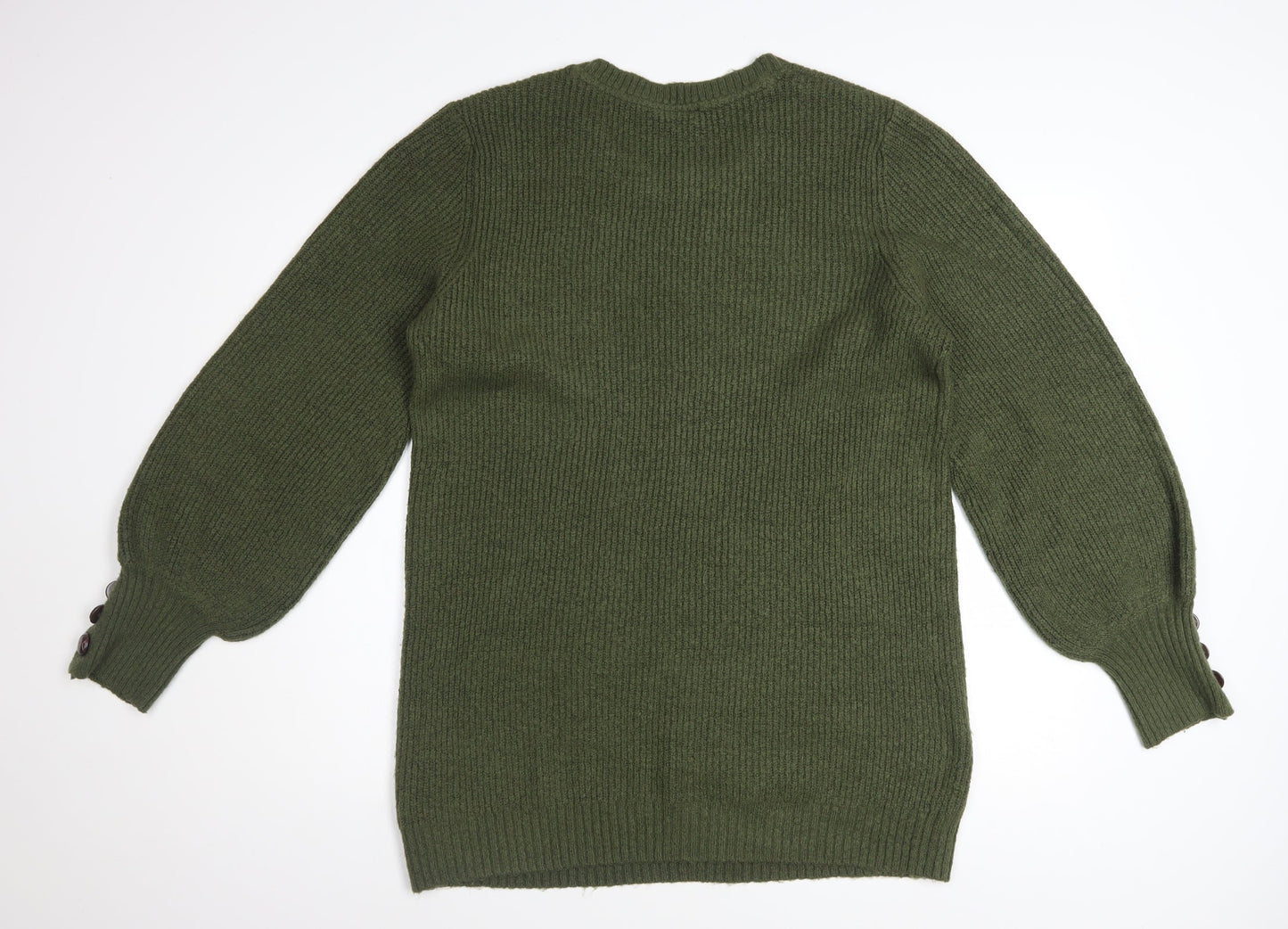 RAINBOW Women’s Green Knit Crew Neck Pullover Jumper Size S