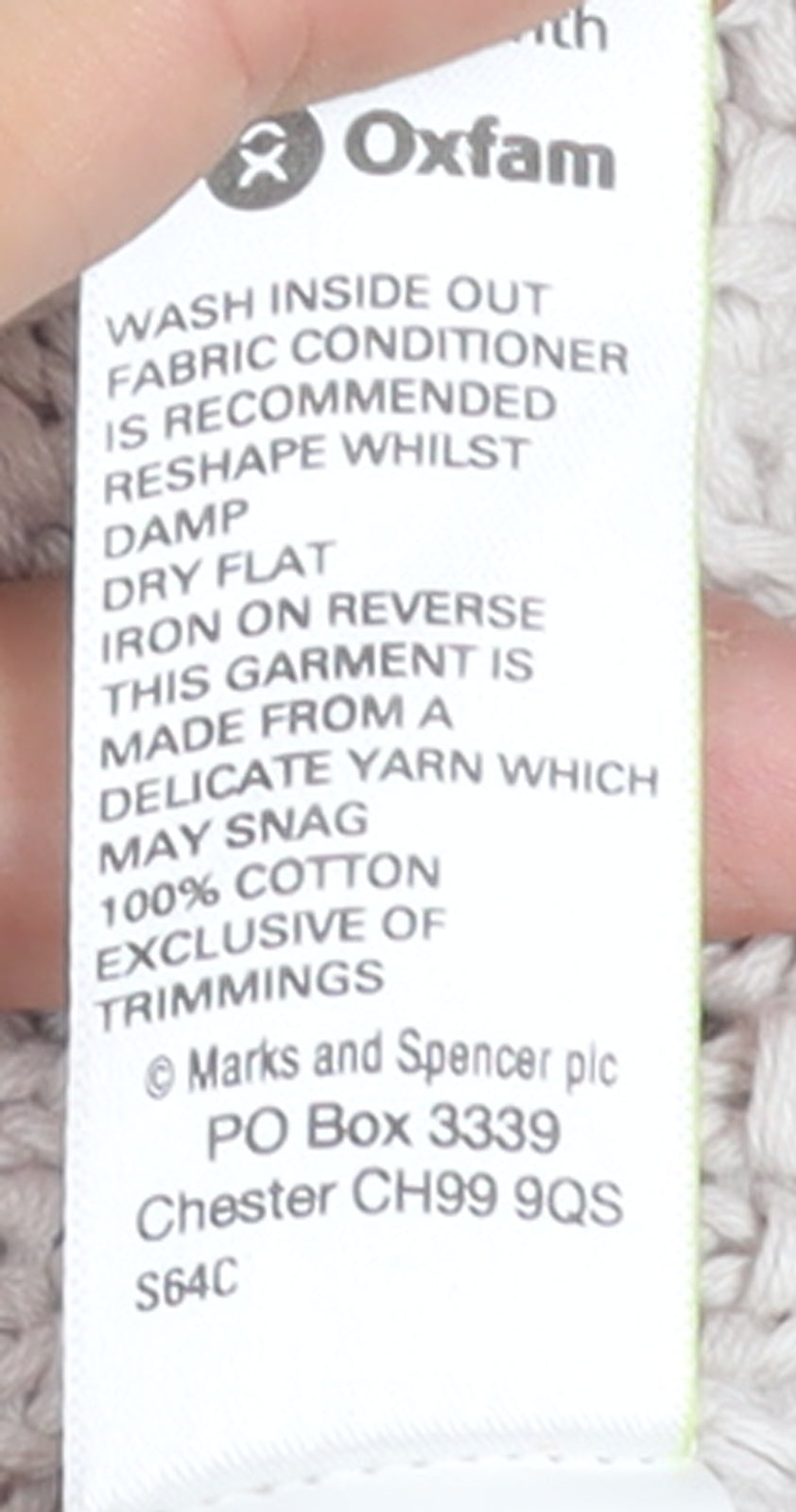 Marks and Spencer Women Beige Full Zip Knit Cotton Jumper UK 14