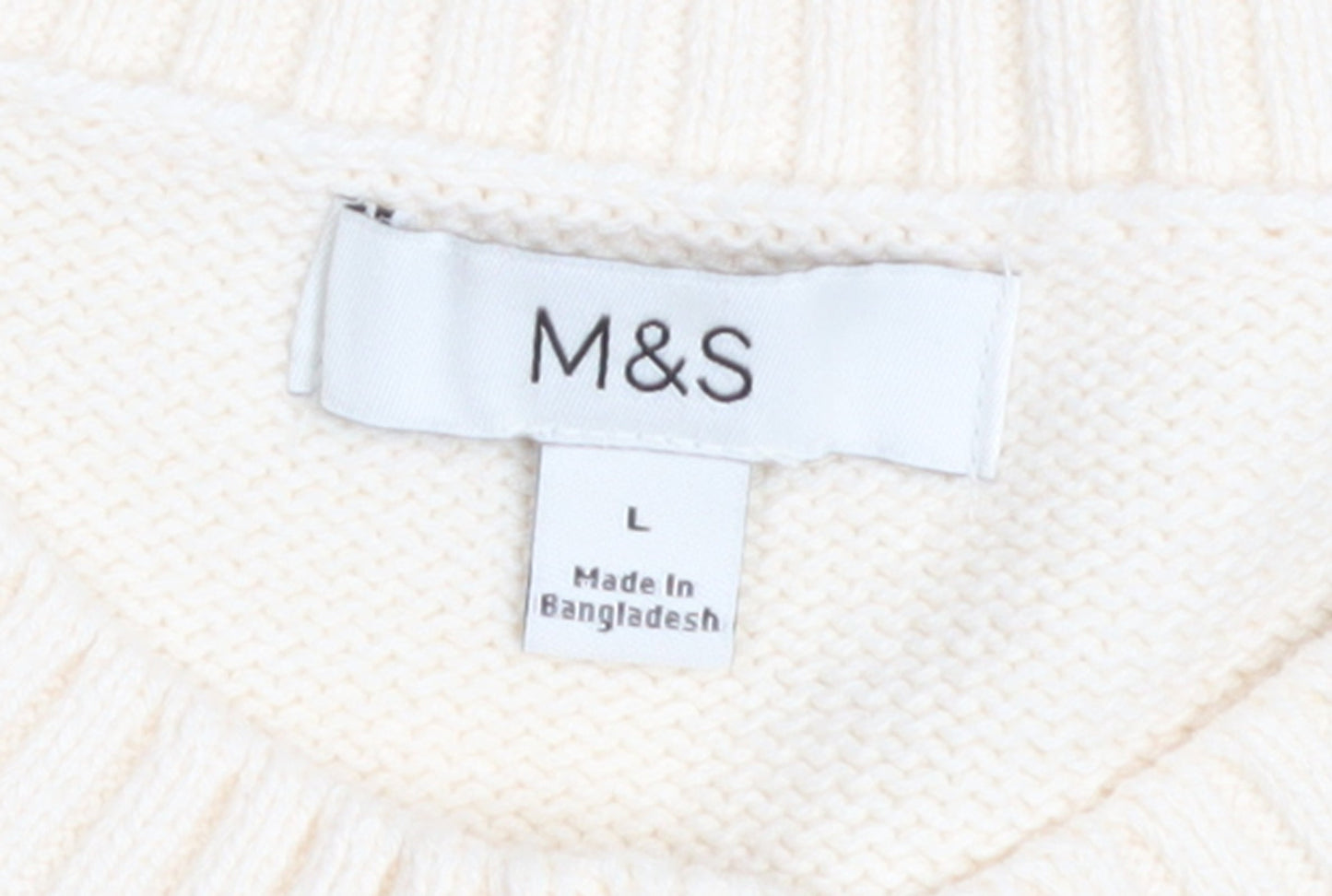 Marks and Spencer Women’s Ivory L Cardigan Knit Cotton Blend