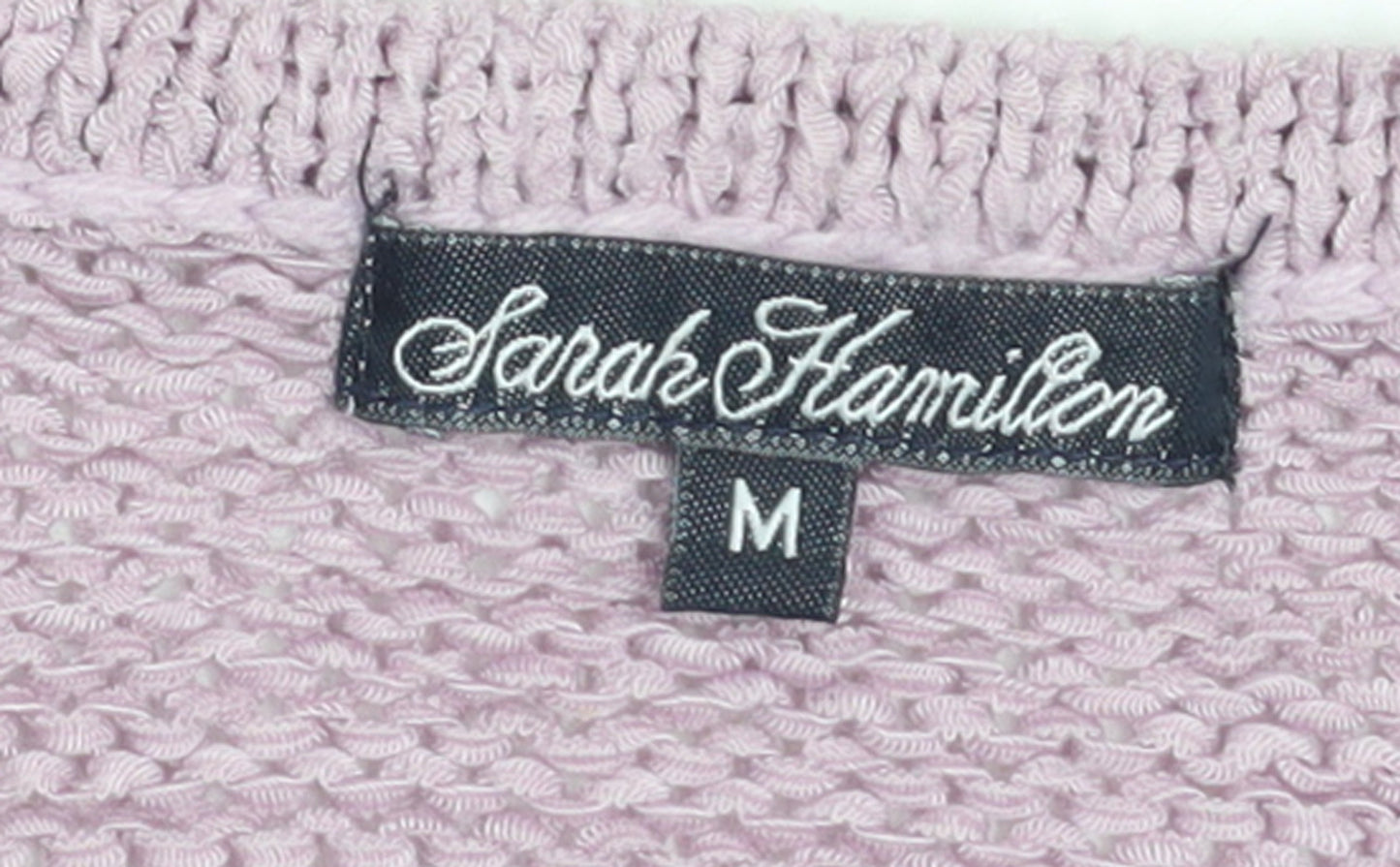 Sarah Hamilton Womens Purple Short Sleeve Knit Cardigan M