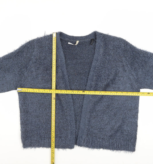 Anthology Women Blue Size 20 Plus Open Knit Short Sleeve Cardigan
