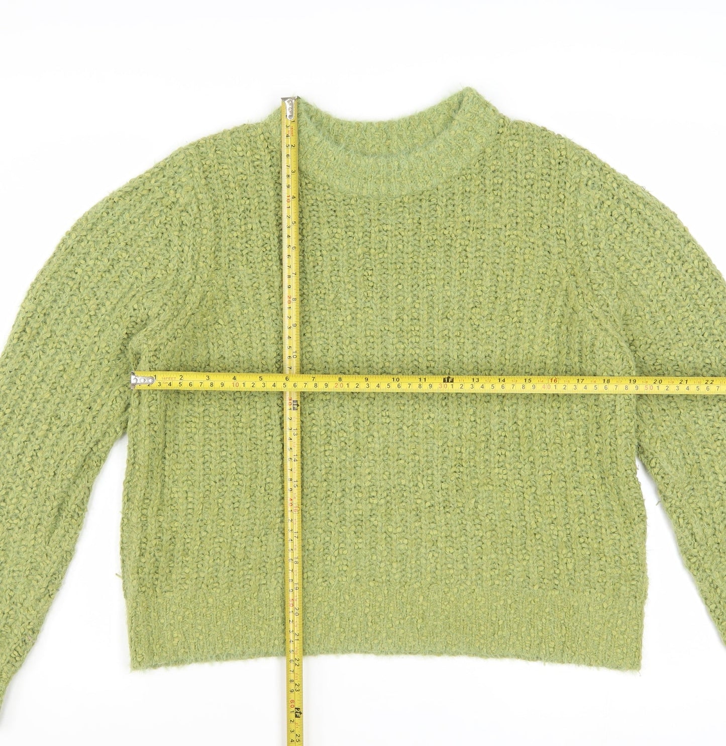 Marks and Spencer Women Green Size 16 Chunky-Knit Pullover Jumper