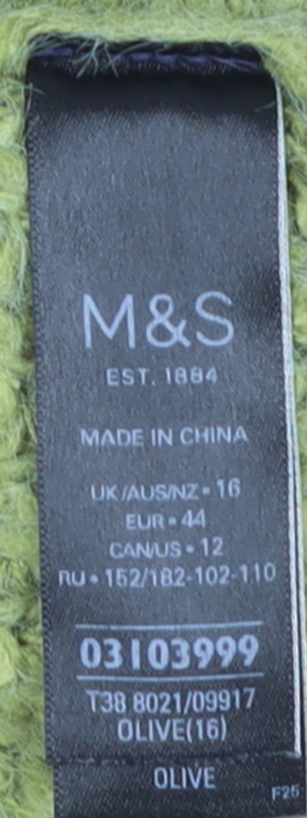 Marks and Spencer Women Green Size 16 Chunky-Knit Pullover Jumper