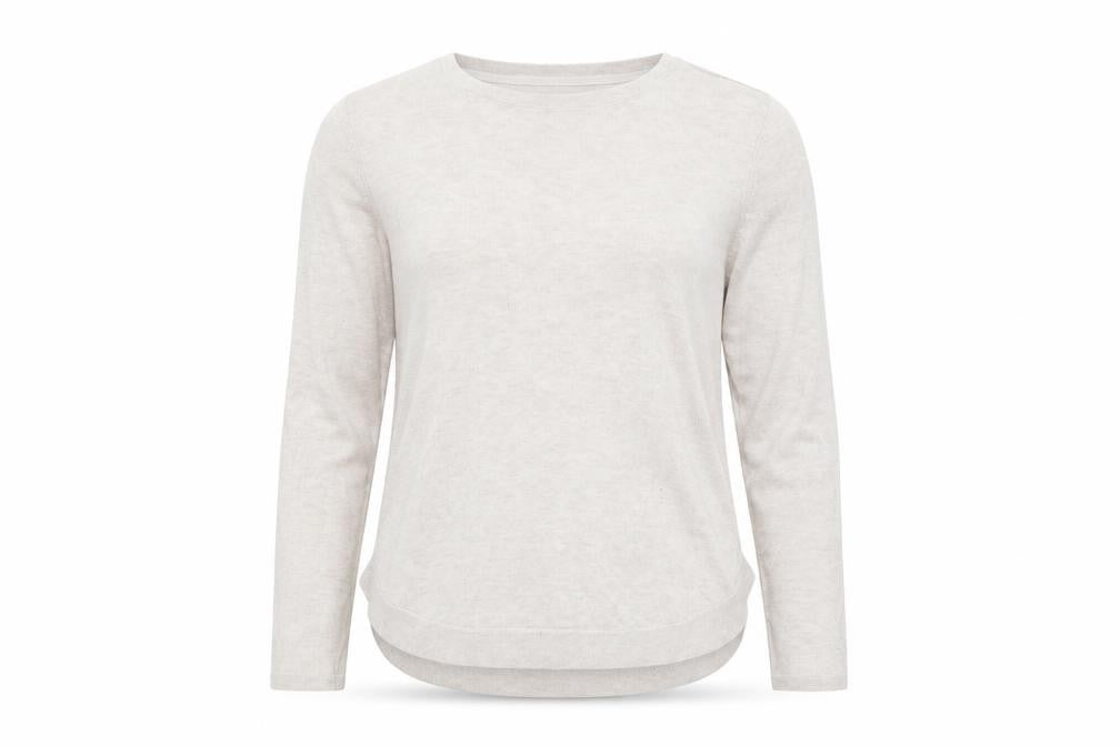FatFace Women Beige Wool Blend Jumper UK 10 Long Sleeve Crew Neck