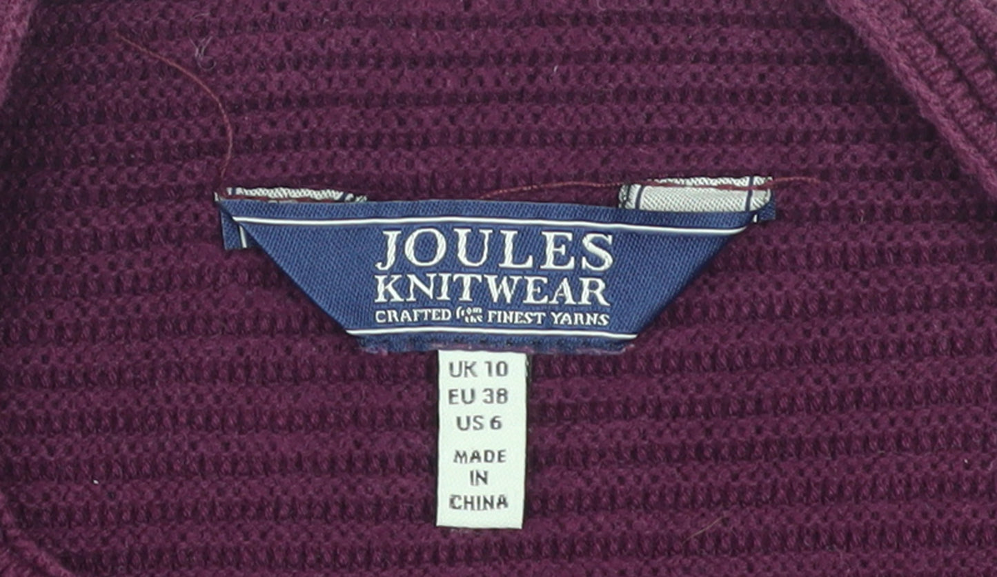 Joules Women’s Purple Cotton Ribbed Pullover Jumper Size 10