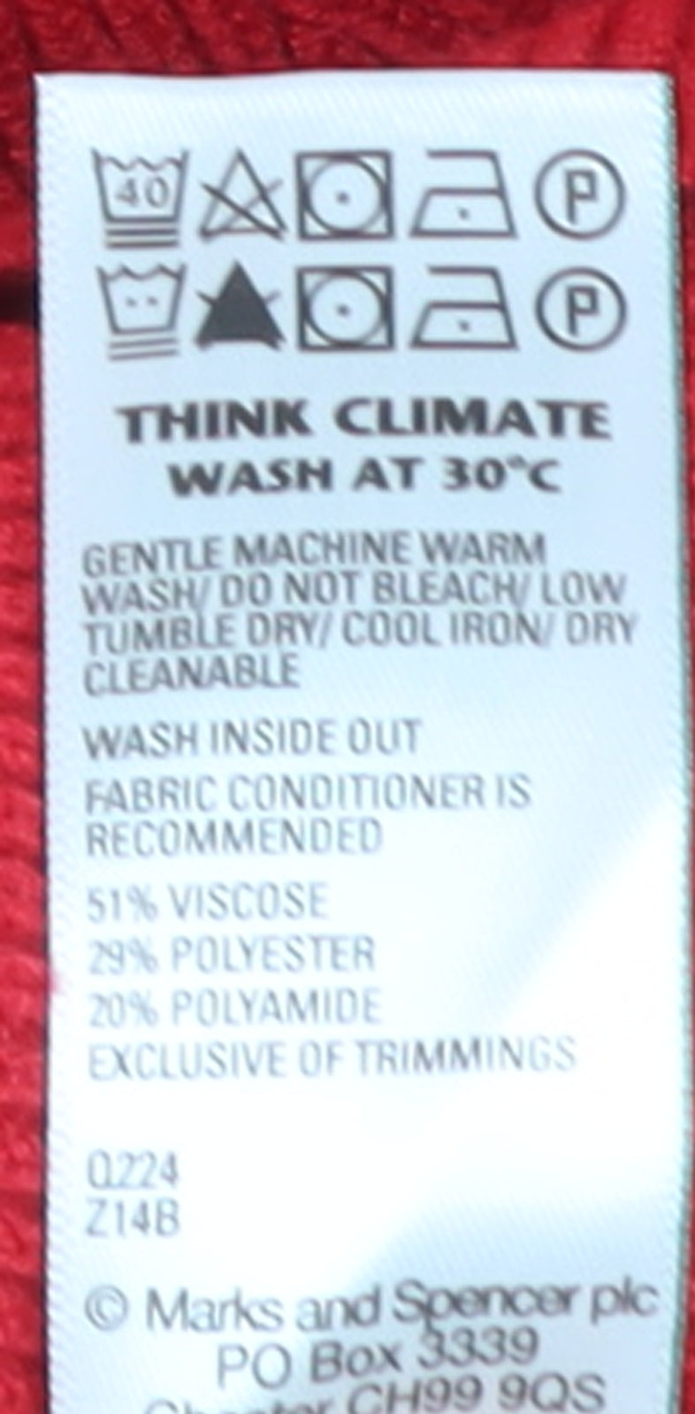 Marks and Spencer Women’s Red Roll Neck Knit Jumper Size L