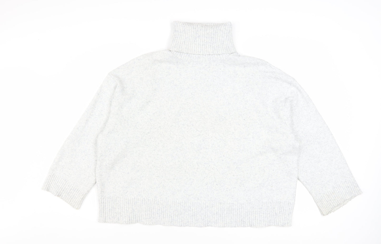 Pull&Bear Women Ivory Roll Neck Knit Pullover Jumper Size S