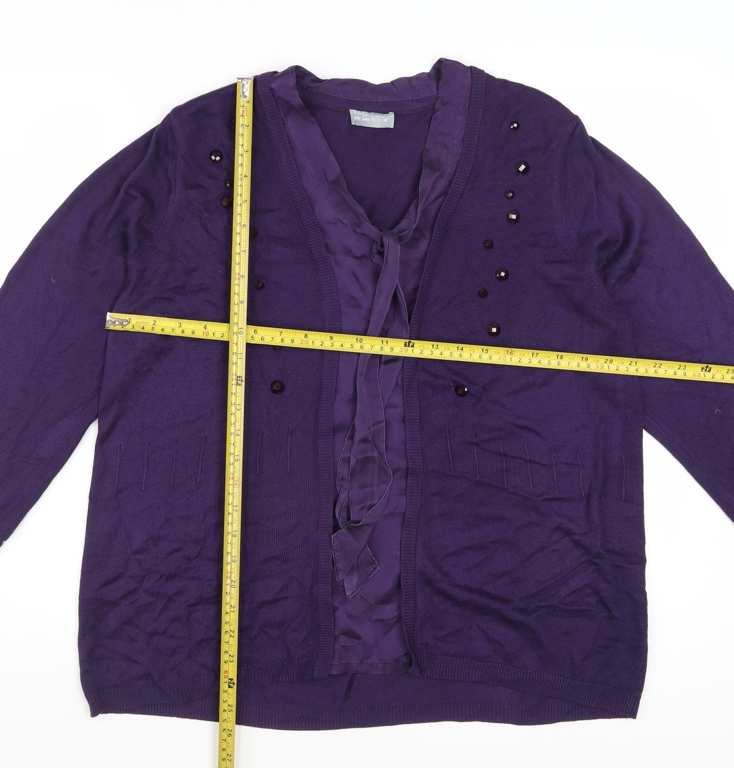 Marks and Spencer Per Una Women's Purple Size 18 Embellished Cardigan
