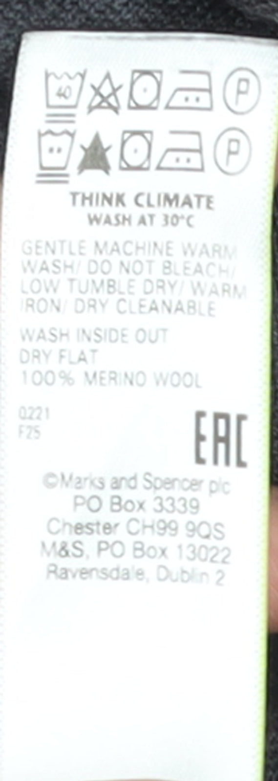 Marks and Spencer Men’s Grey Merino Wool 1/4 Zip Jumper L