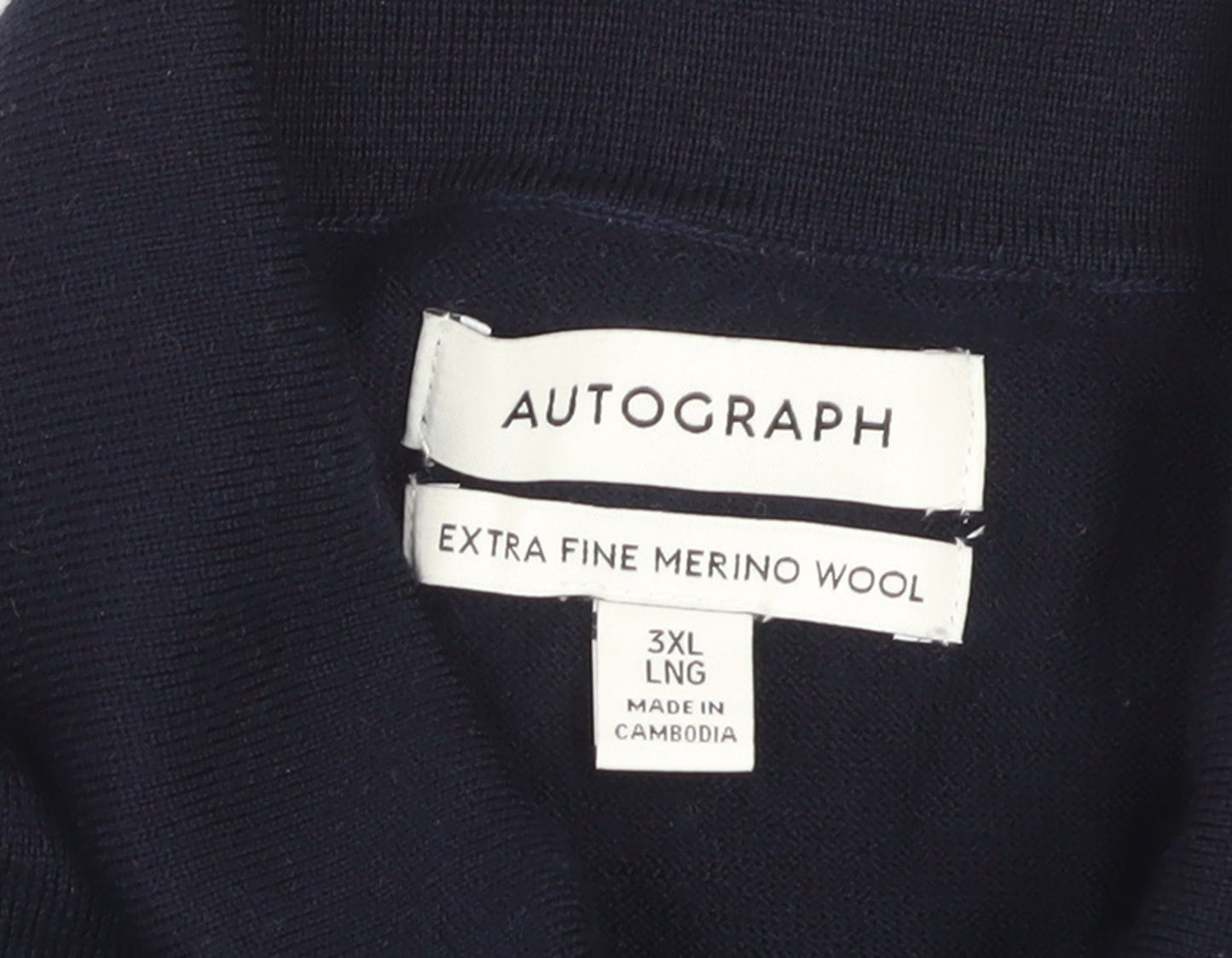 Marks and Spencer Autograph Men's Black 3XL Merino Wool Polo Shirt