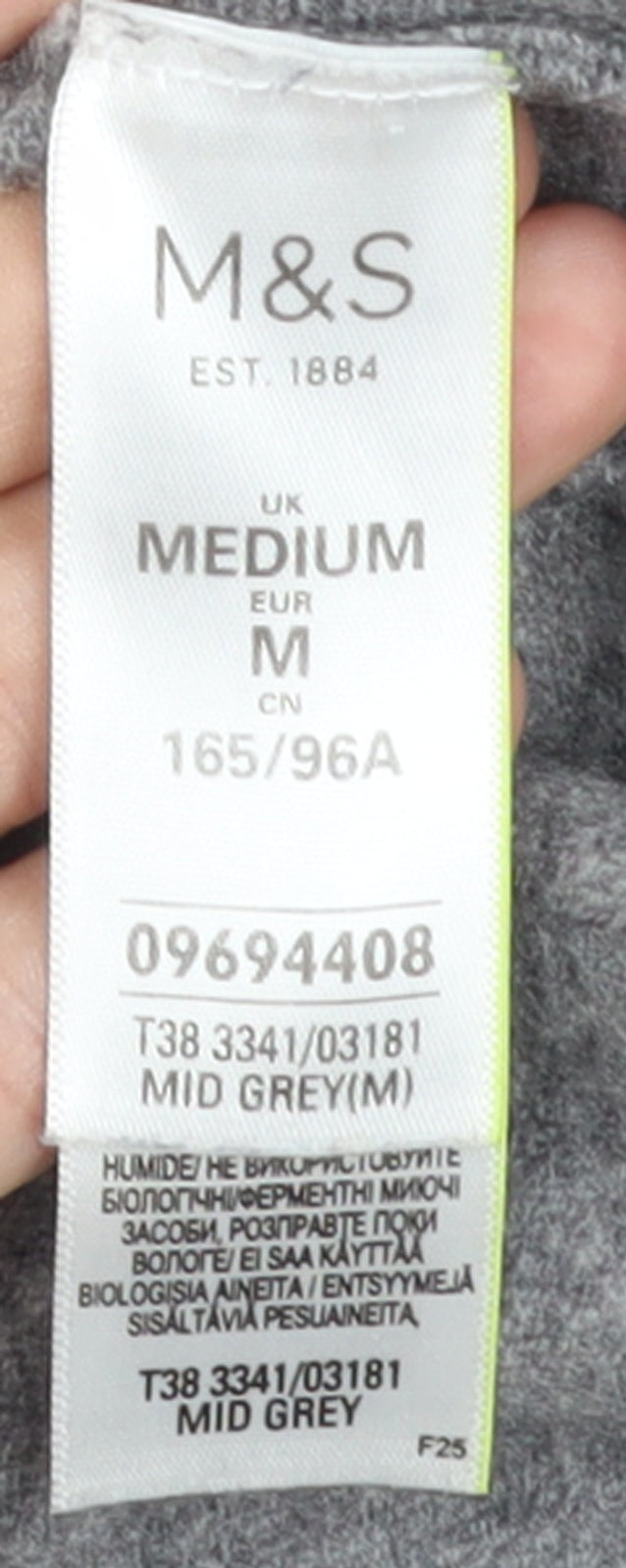 Marks and Spencer Womens Grey Cashmere High Neck Jumper M