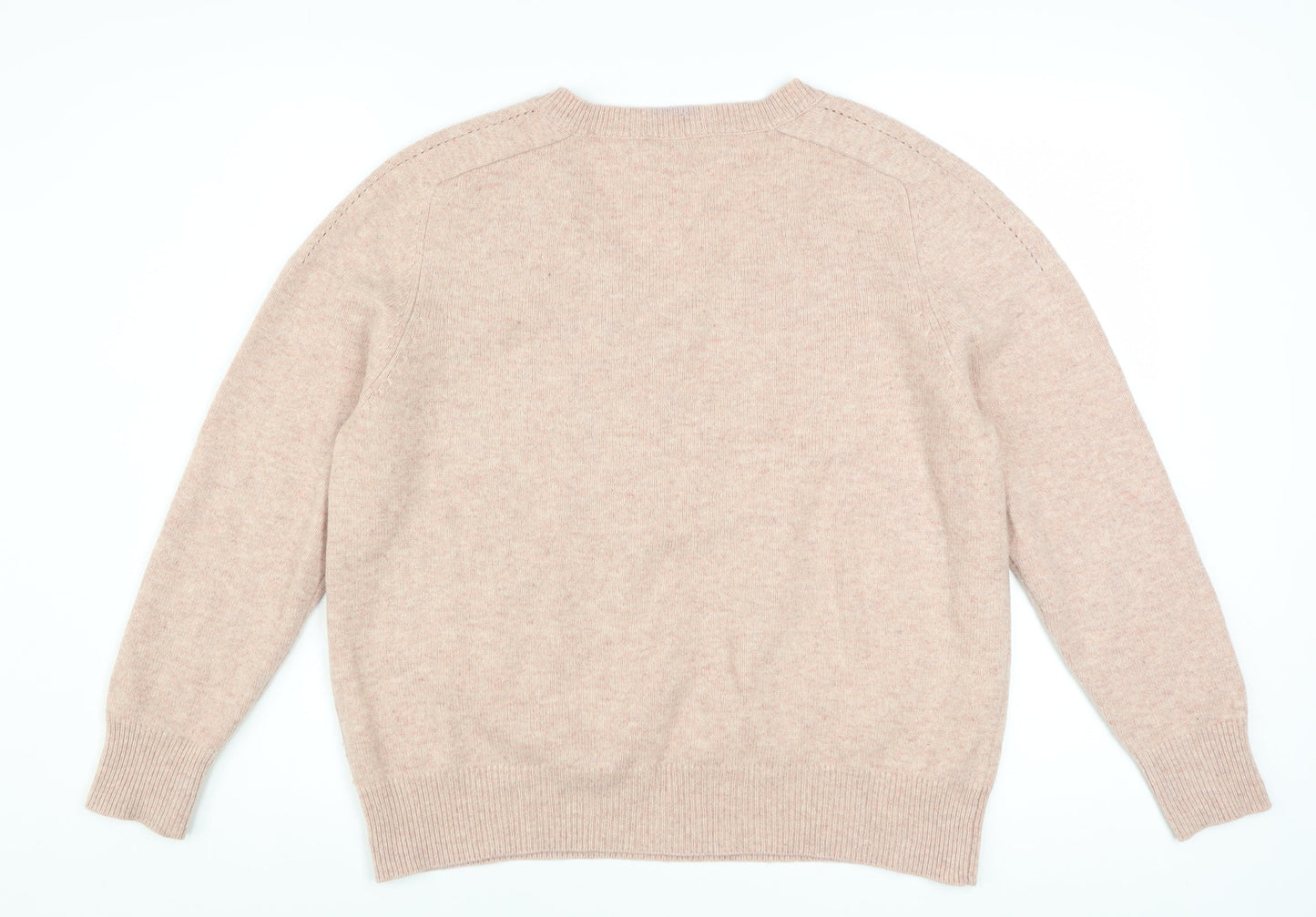 Pablo Women Beige V-Neck Wool Jumper Size S Classic Style