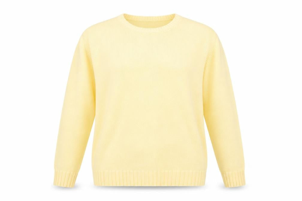 Isle Women's Yellow Cotton Crew Neck Jumper Size 14-16