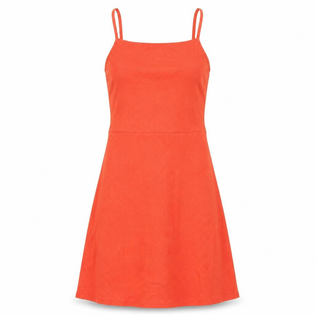 Front view of ASOS Women Orange, size 8, Slip Dress Sleeveless Stretch Modal Cotton