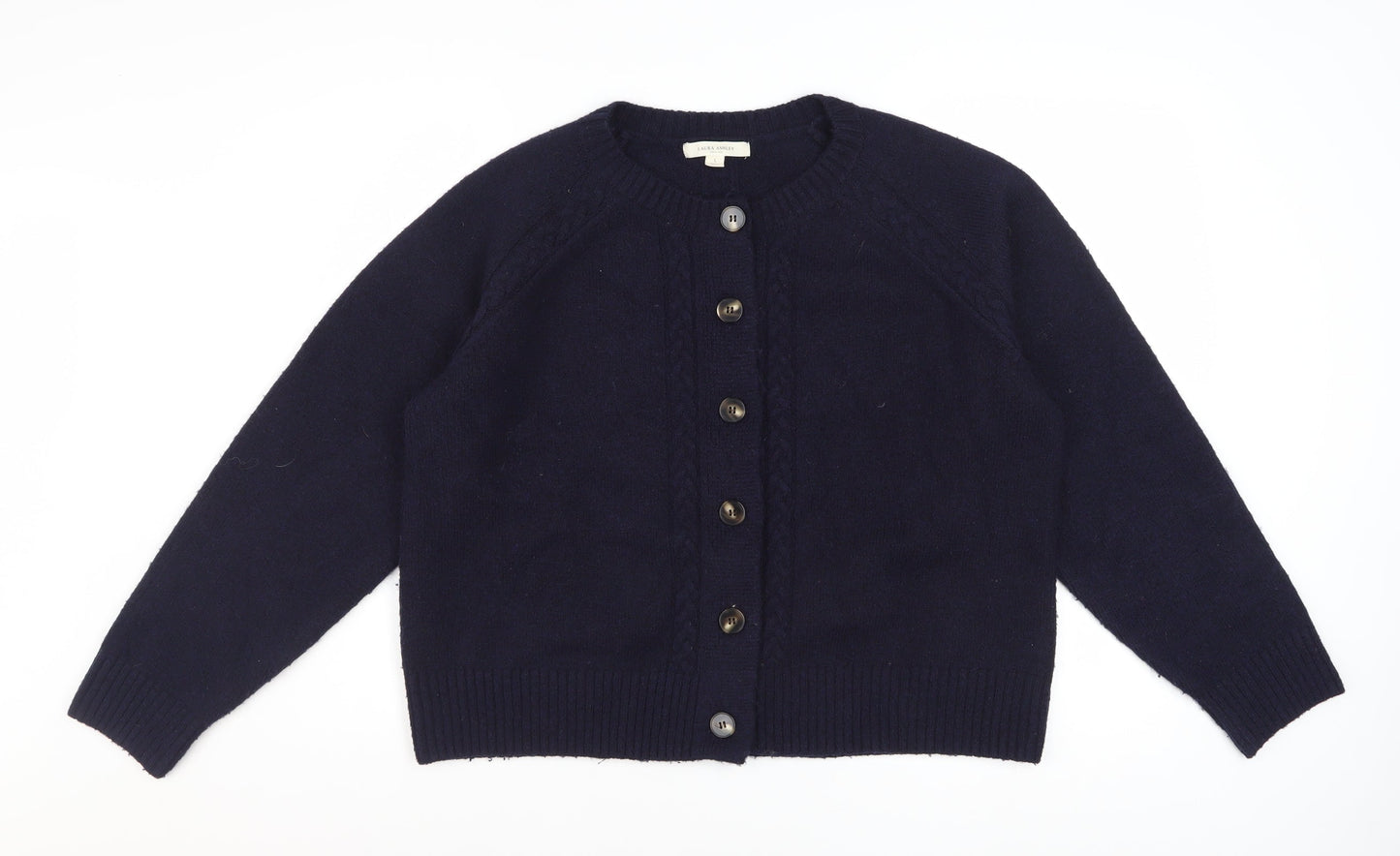 Laura Ashley Women's Blue Knit Button Cardigan L