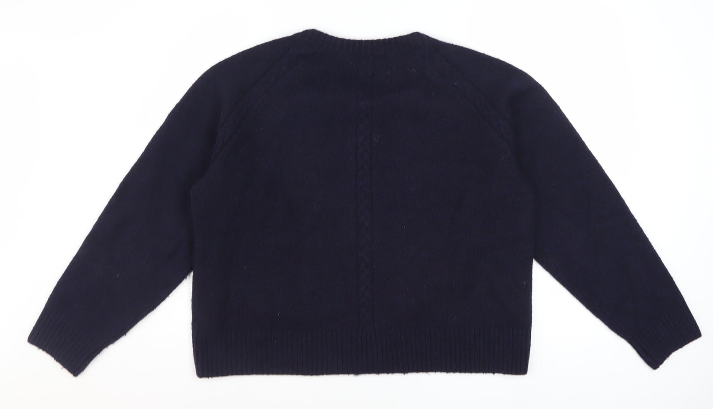 Laura Ashley Women's Blue Knit Button Cardigan L