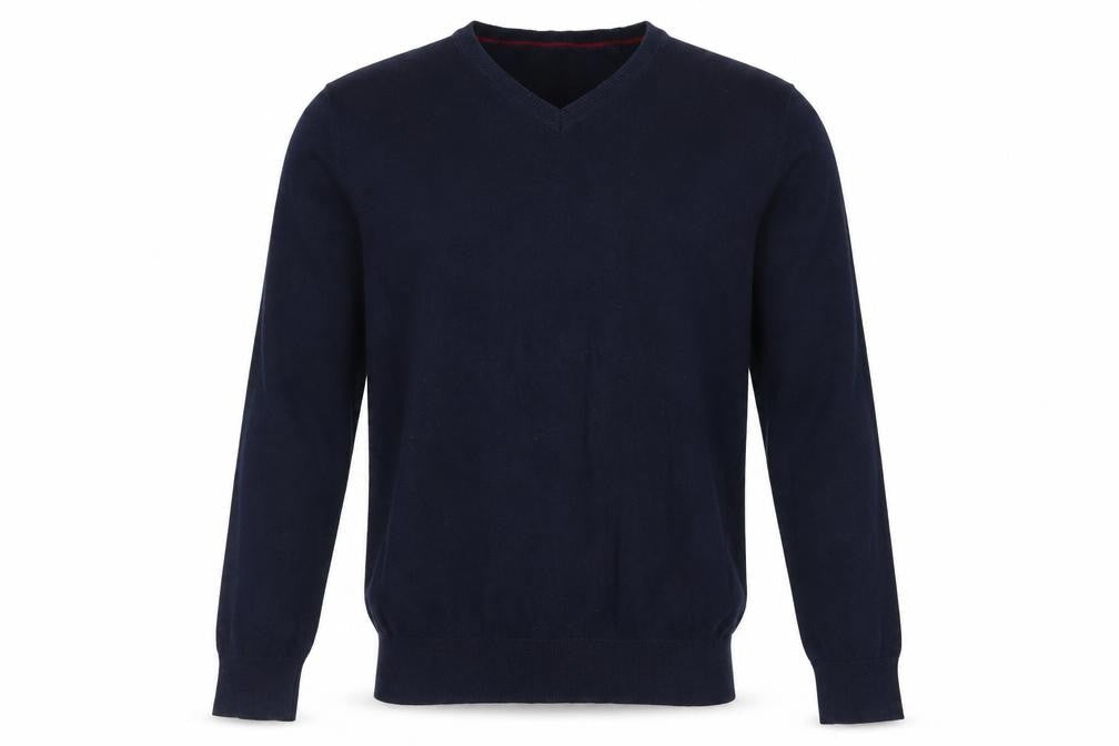 Burton Menswear Men's Blue V-Neck Cotton Pullover Jumper M
