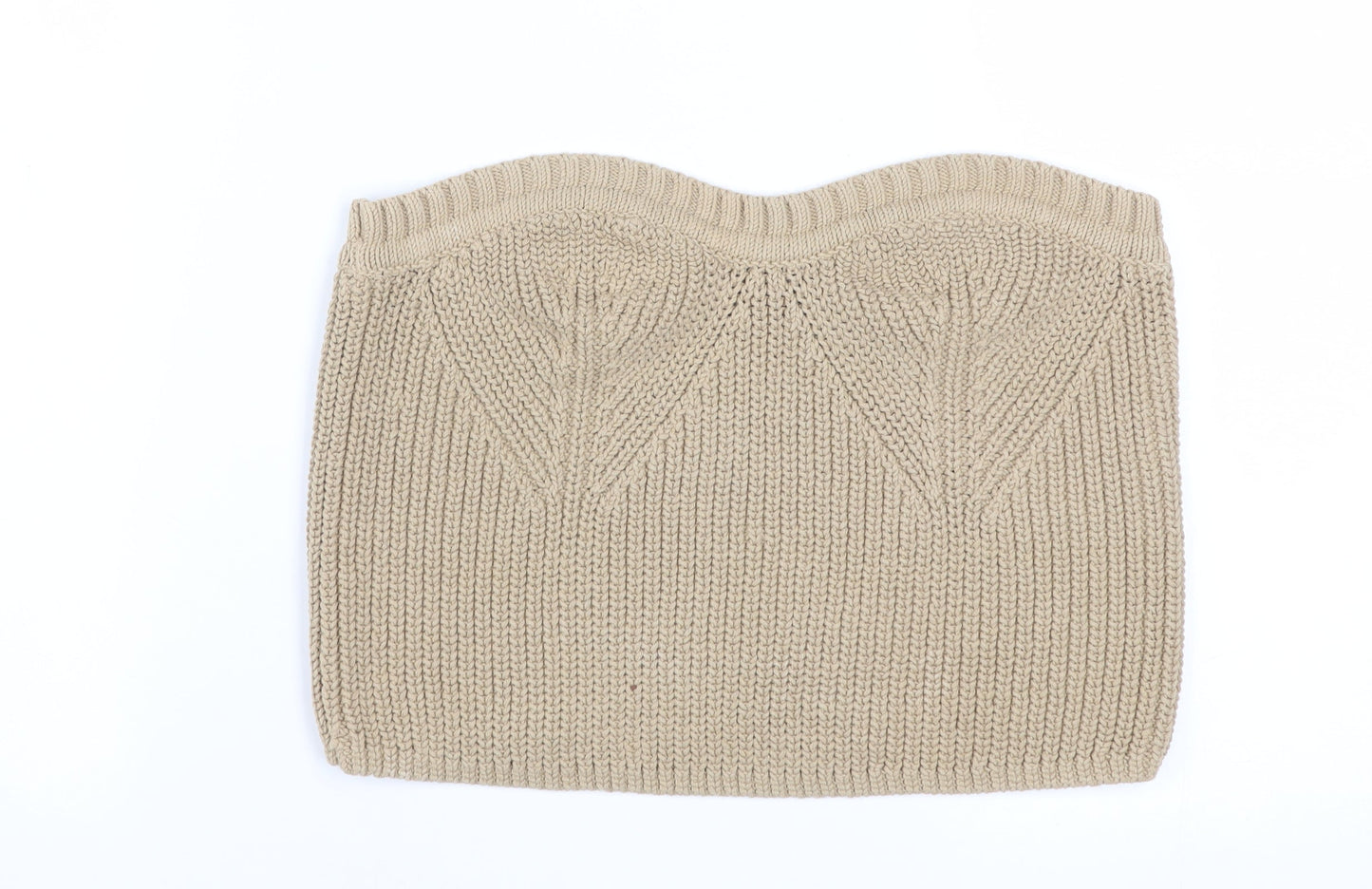 & Other Stories Women Beige Knit Strapless Camisole Top Size 12
