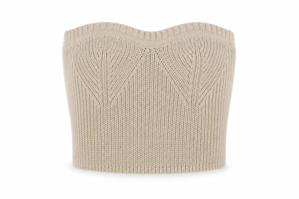 & Other Stories Women Beige Knit Strapless Camisole Top Size 12