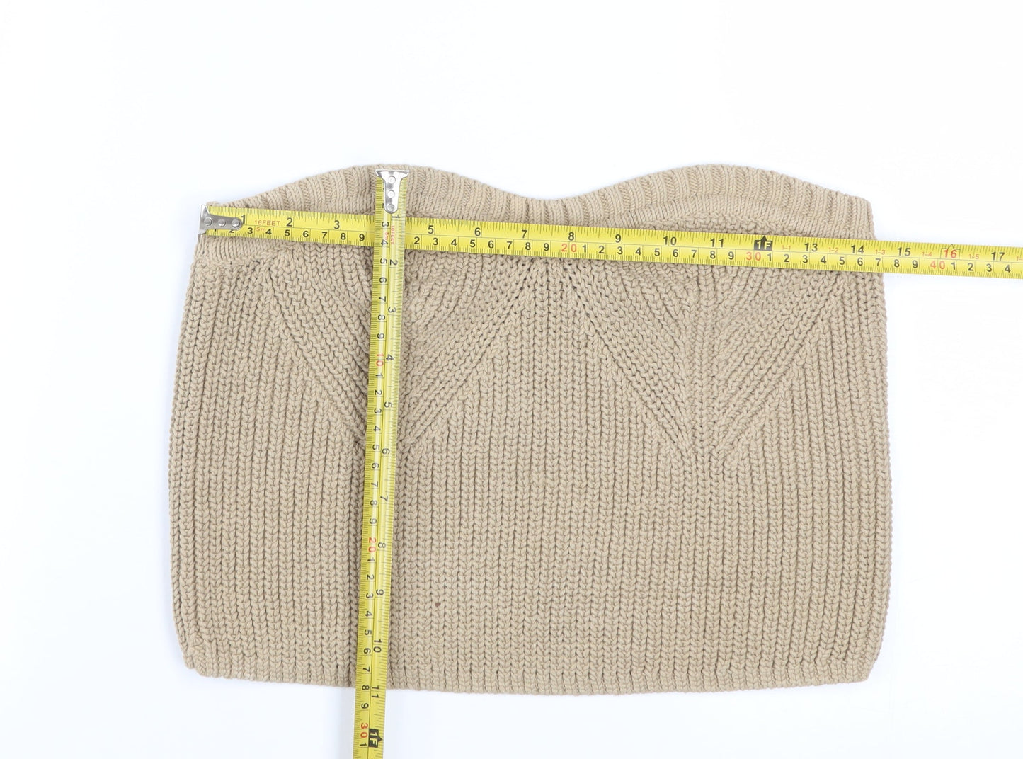 & Other Stories Women Beige Knit Strapless Camisole Top Size 12