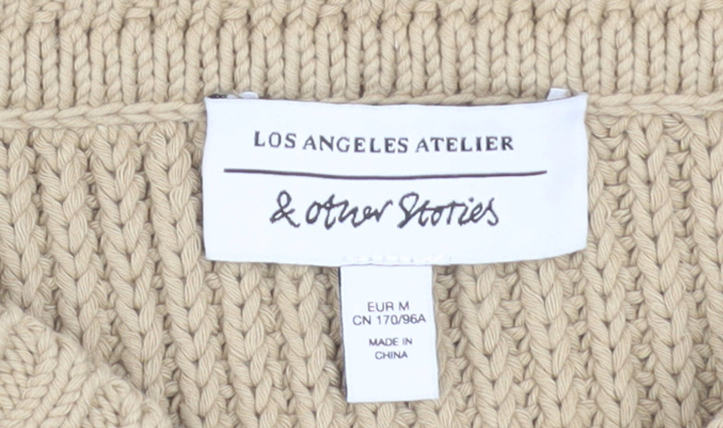 & Other Stories Women Beige Knit Strapless Camisole Top Size 12