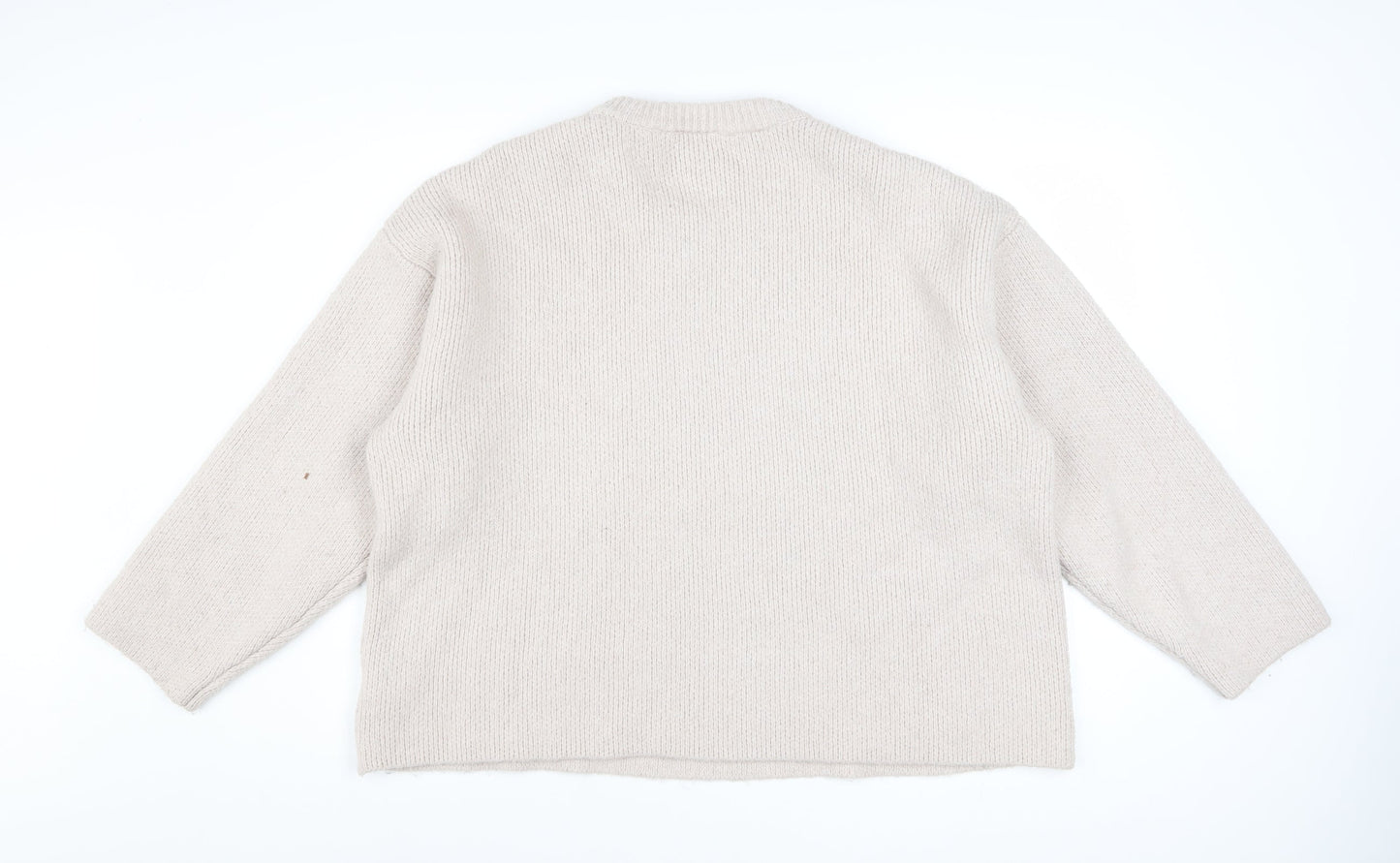 Weekday Women Beige Wool Blend Chunky Knit Jumper L
