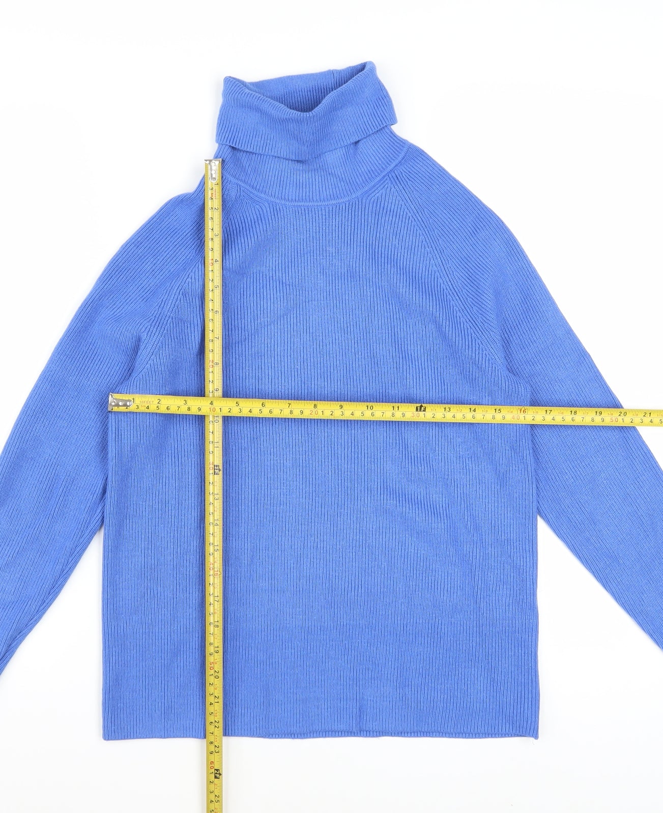 Marks and Spencer Women’s Blue Roll Neck Knit Jumper Size S