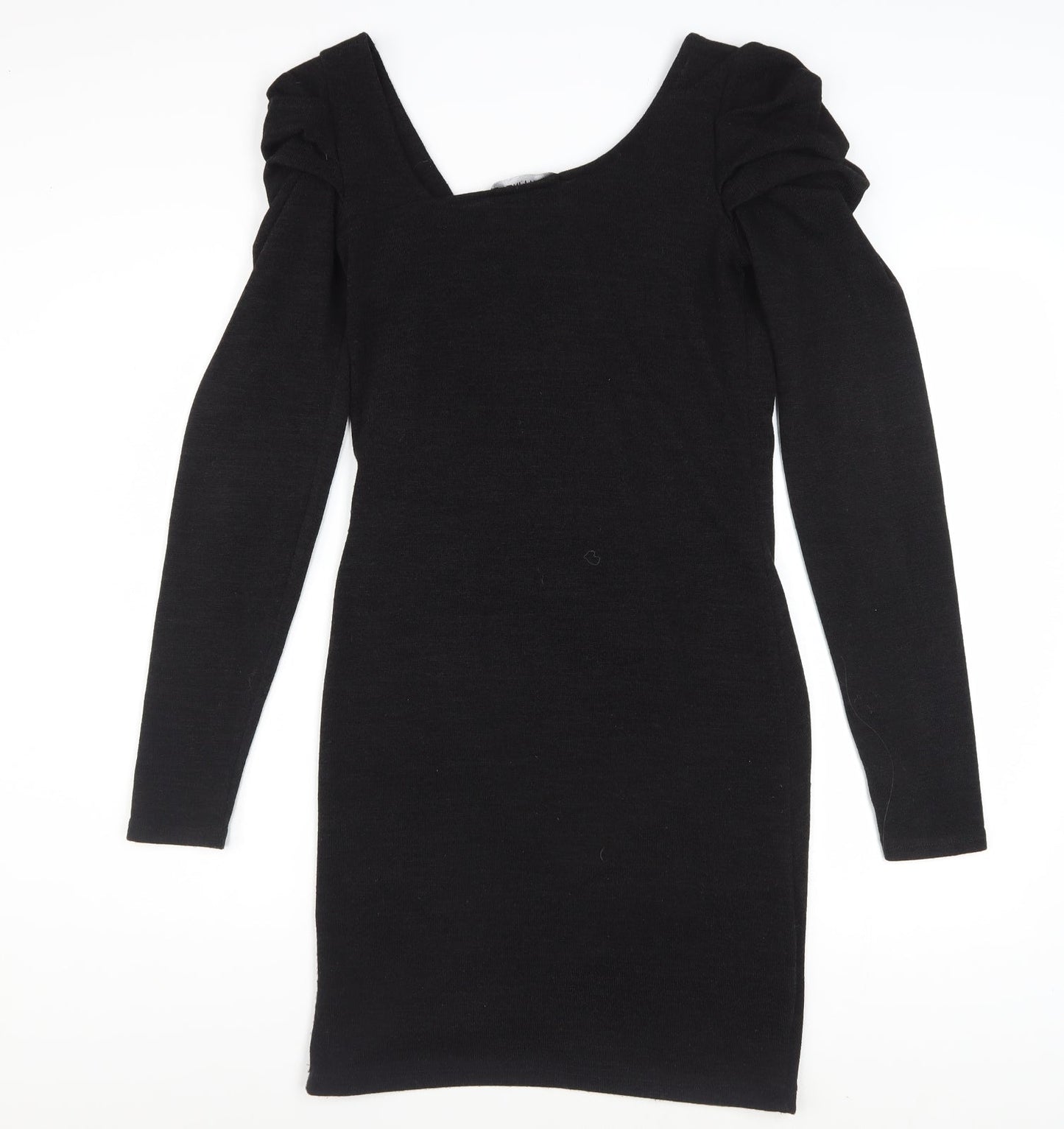 ON LINE Women’s Black Size 12 Bodycon Ruched Long Sleeve Dress