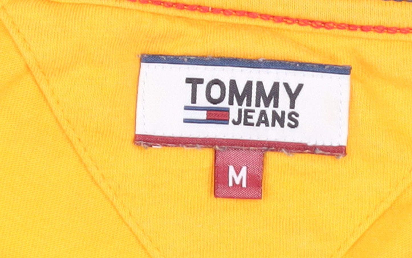 Tommy Jeans Women's Yellow Basic Cotton Crew Neck T-Shirt M