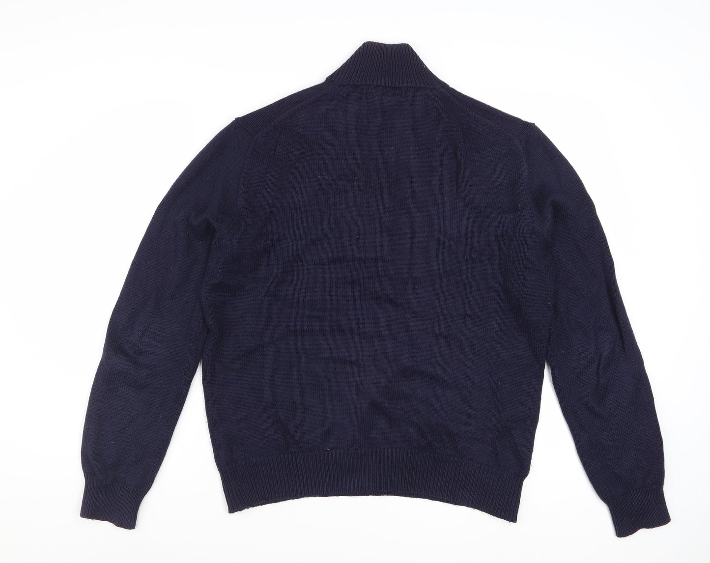 Ralph Lauren Men's Blue Cotton Half Zip Jumper Size S