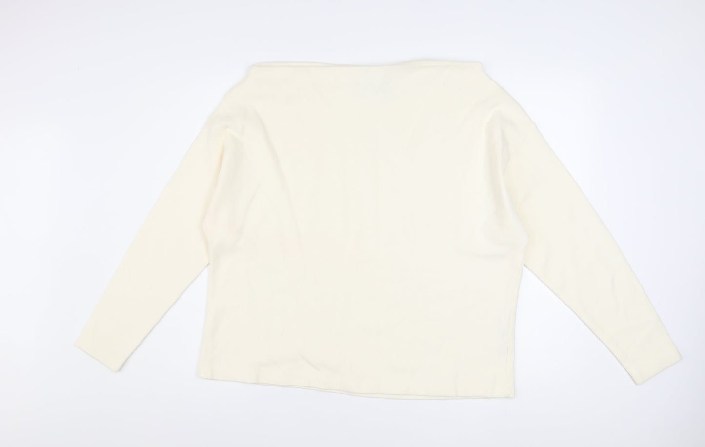 ASOS DESIGN Women Ivory Boat Neck Long Sleeve Pullover Jumper Size S