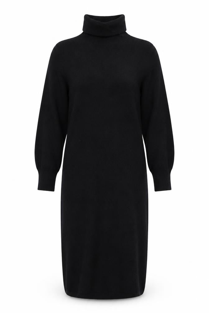 & Other Stories Women Black Wool Roll Neck Midi Bodycon Dress L