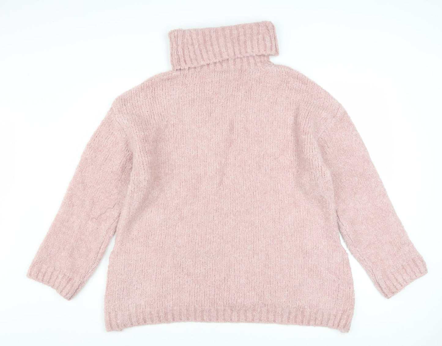 V by Very Women Pink Roll Neck Chunky Knit Jumper Size 12