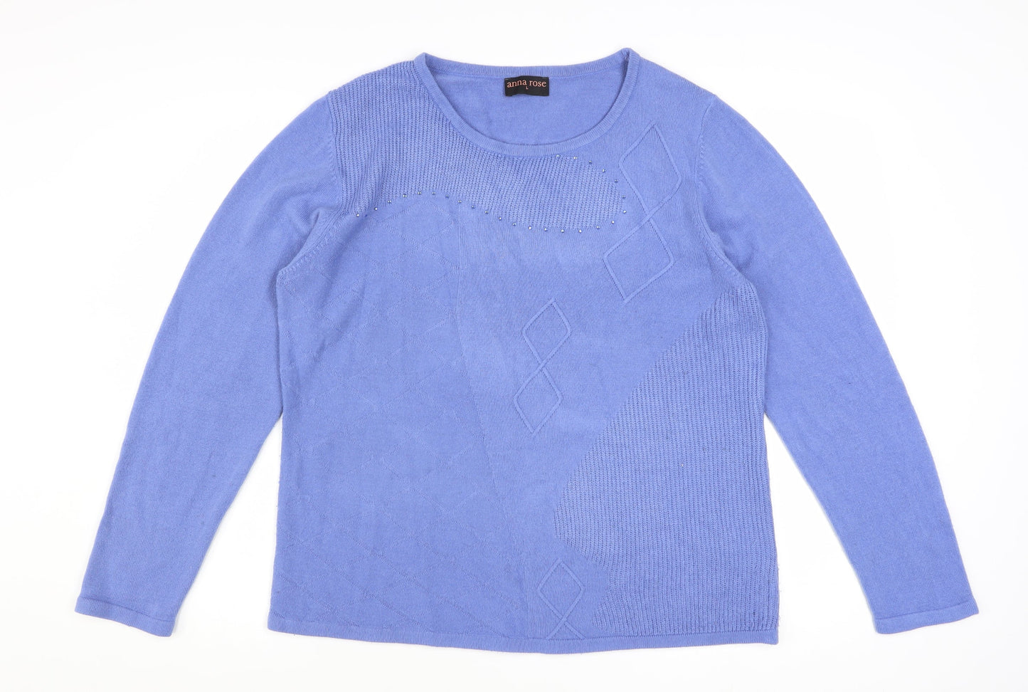 Anna Rose Women's Blue Mist Long Sleeve Acrylic Jumper L