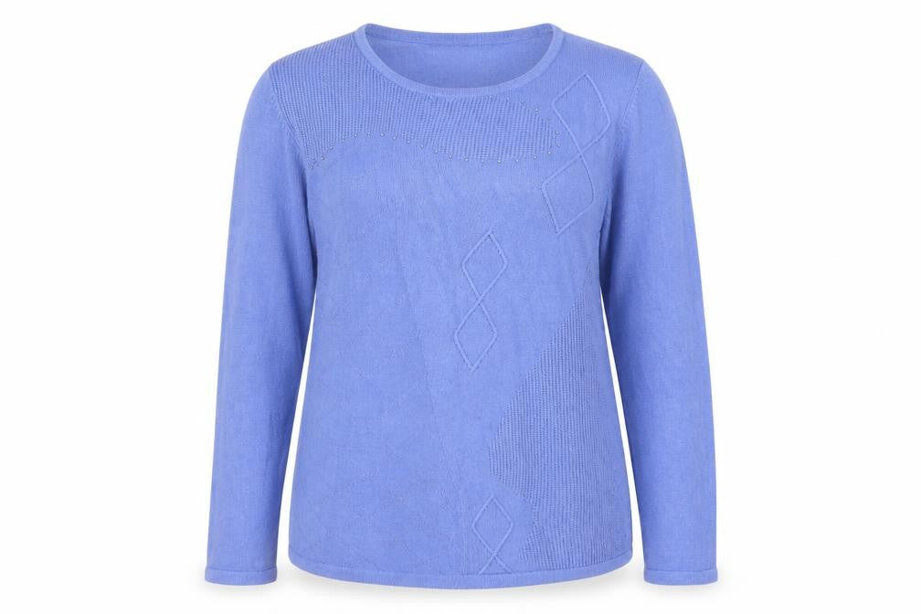 Anna Rose Women's Blue Mist Long Sleeve Acrylic Jumper L