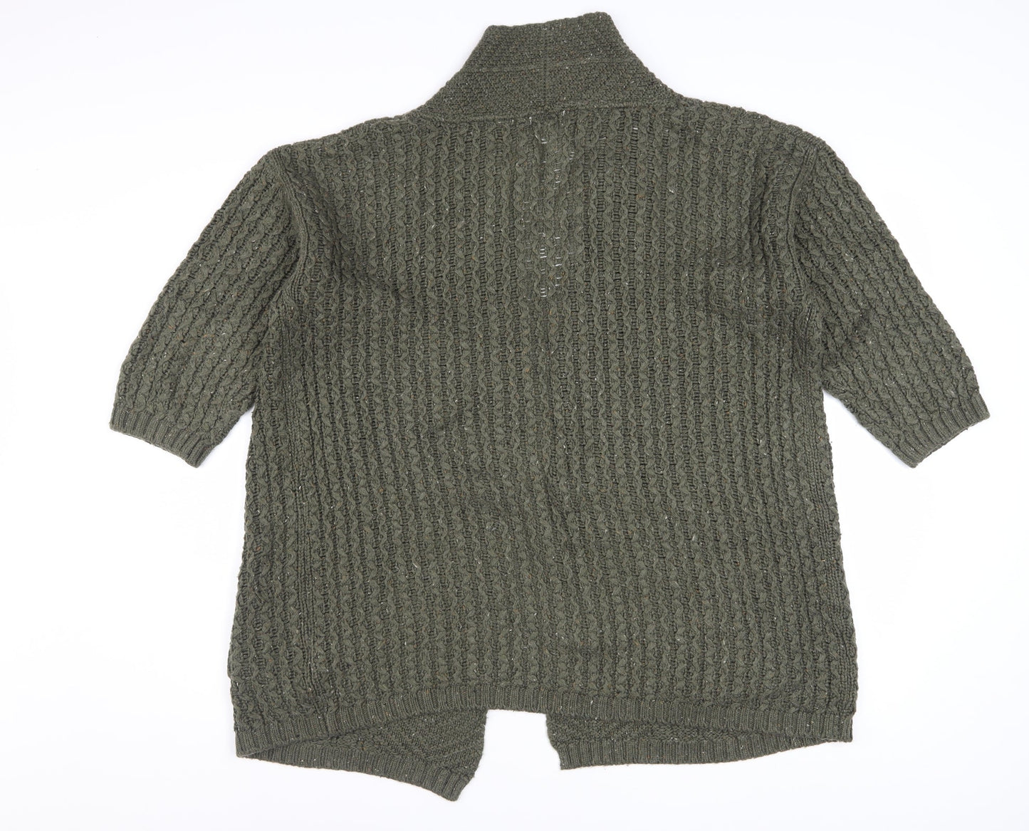 Fat Face Women's Green Chunky Knit Open Cardigan Size 12