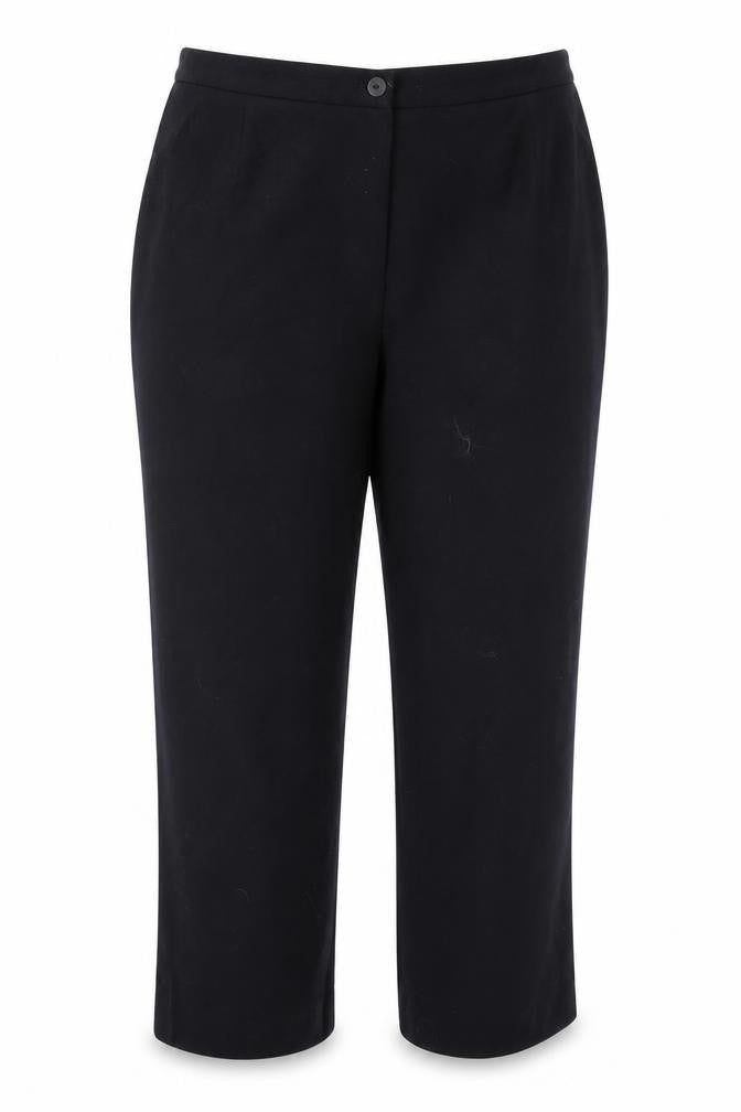 Country Casuals Women Black Wool Blend Mid Rise Straight Leg Trousers Size 16