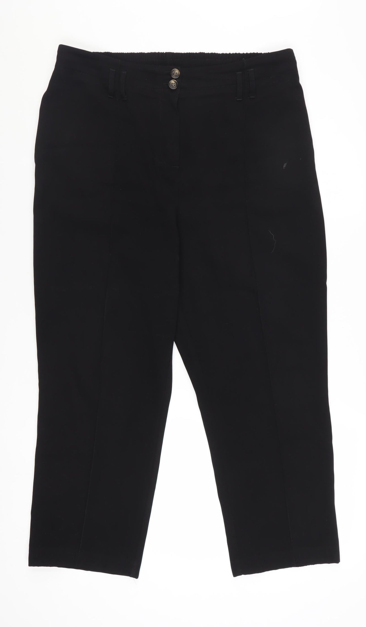 Dorothy Perkins Womens Black Cropped Trousers Size 14 Regular Fit