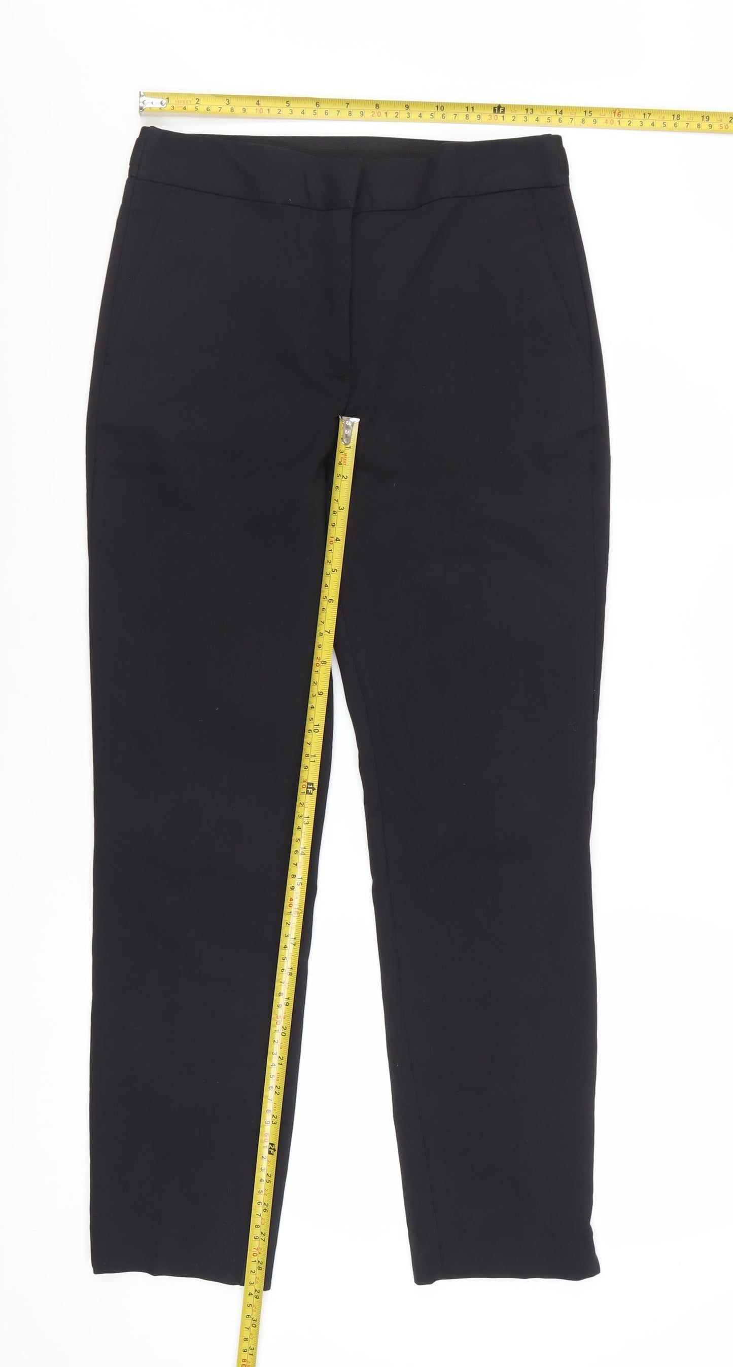 Zara Women Black Slim Tapered Trousers Size M
