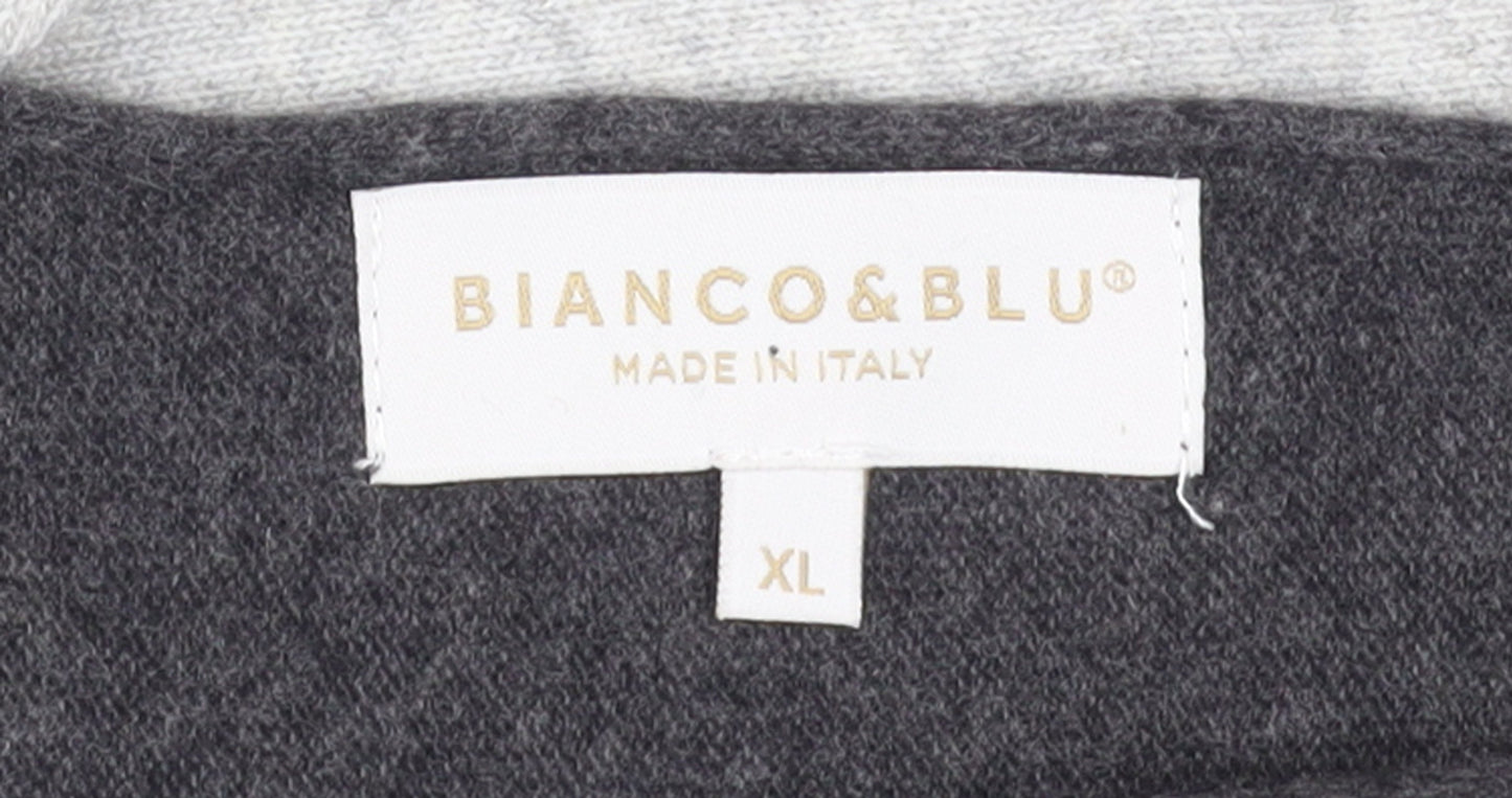 Bianco & Blu Womens Grey XL Merino Wool Blend Pullover Jumper