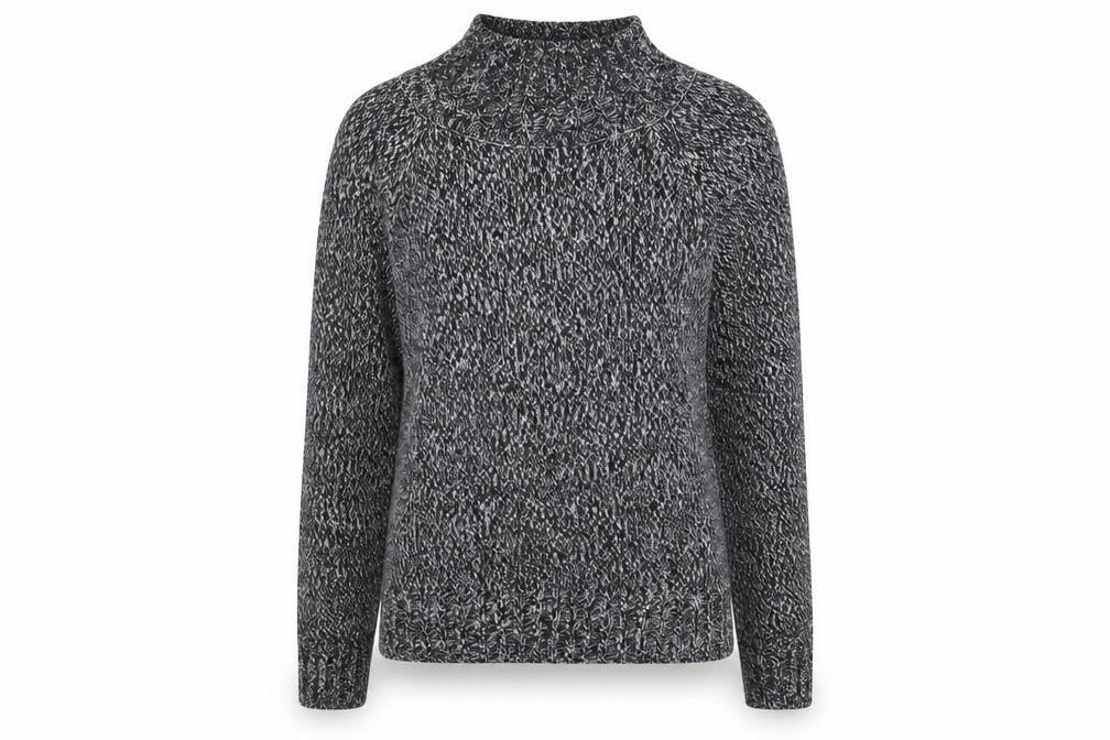 Next Women Grey Chunky Knit Mock Neck Jumper XS