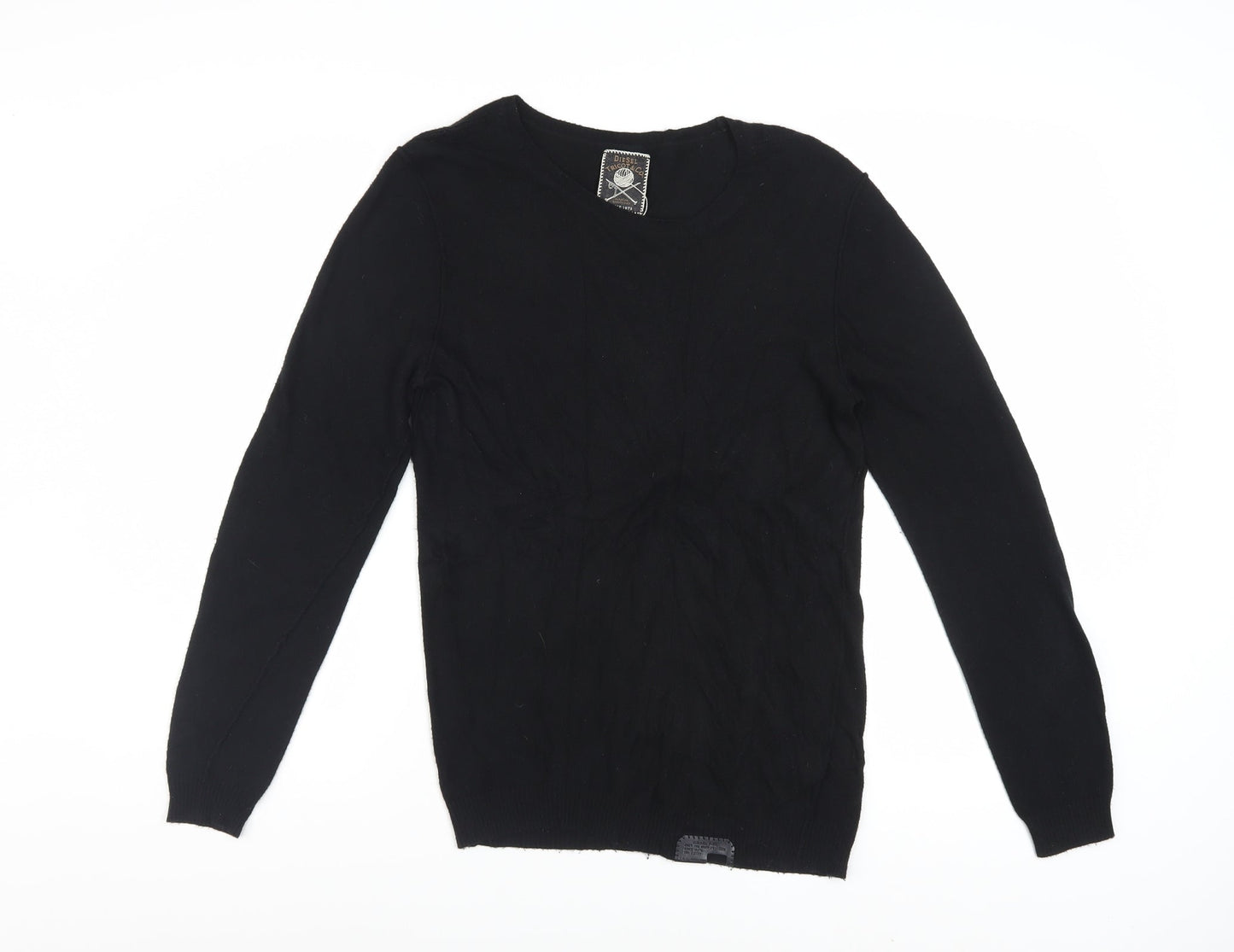 Diesel Men's Black Crew Neck Pullover Jumper Size S