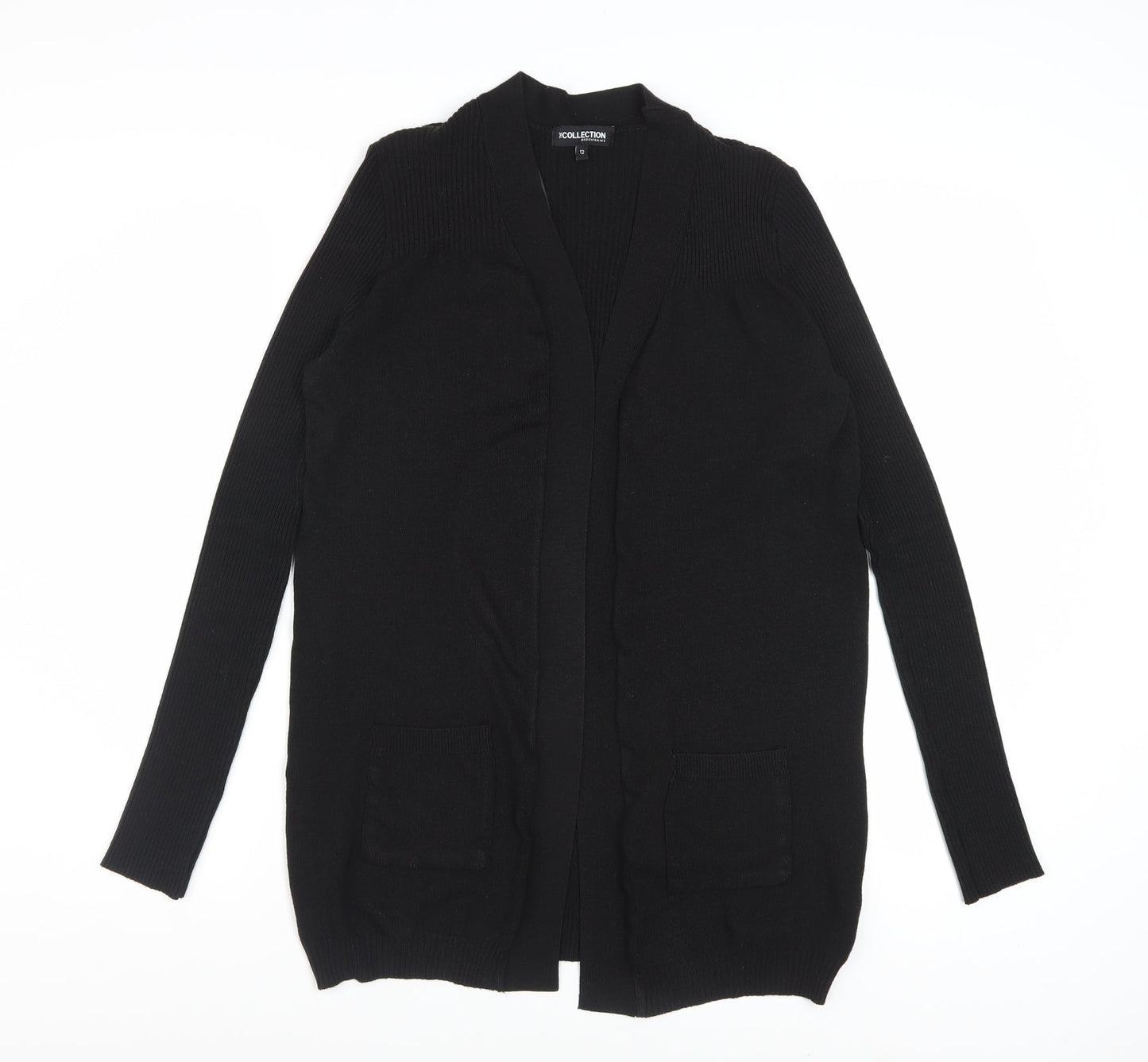 Debenhams Women’s Black Size 12 Knit Long Sleeve Open Cardigan
