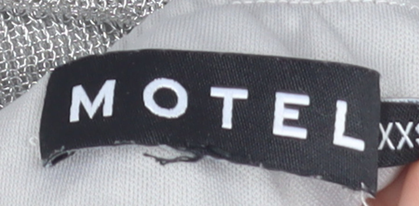 Motel Women's Silver Strapless Bodycon Mini Dress XS
