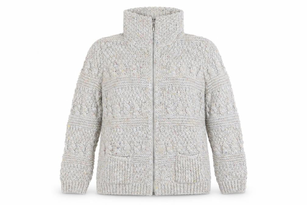 Marks & Spencer Women's Grey Cable-Knit Full Zip Jumper UK 14