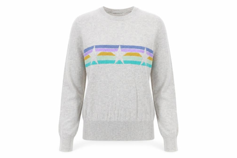 Marks & Spencer Autograph Women Grey Cashmere Star Jumper Size 6