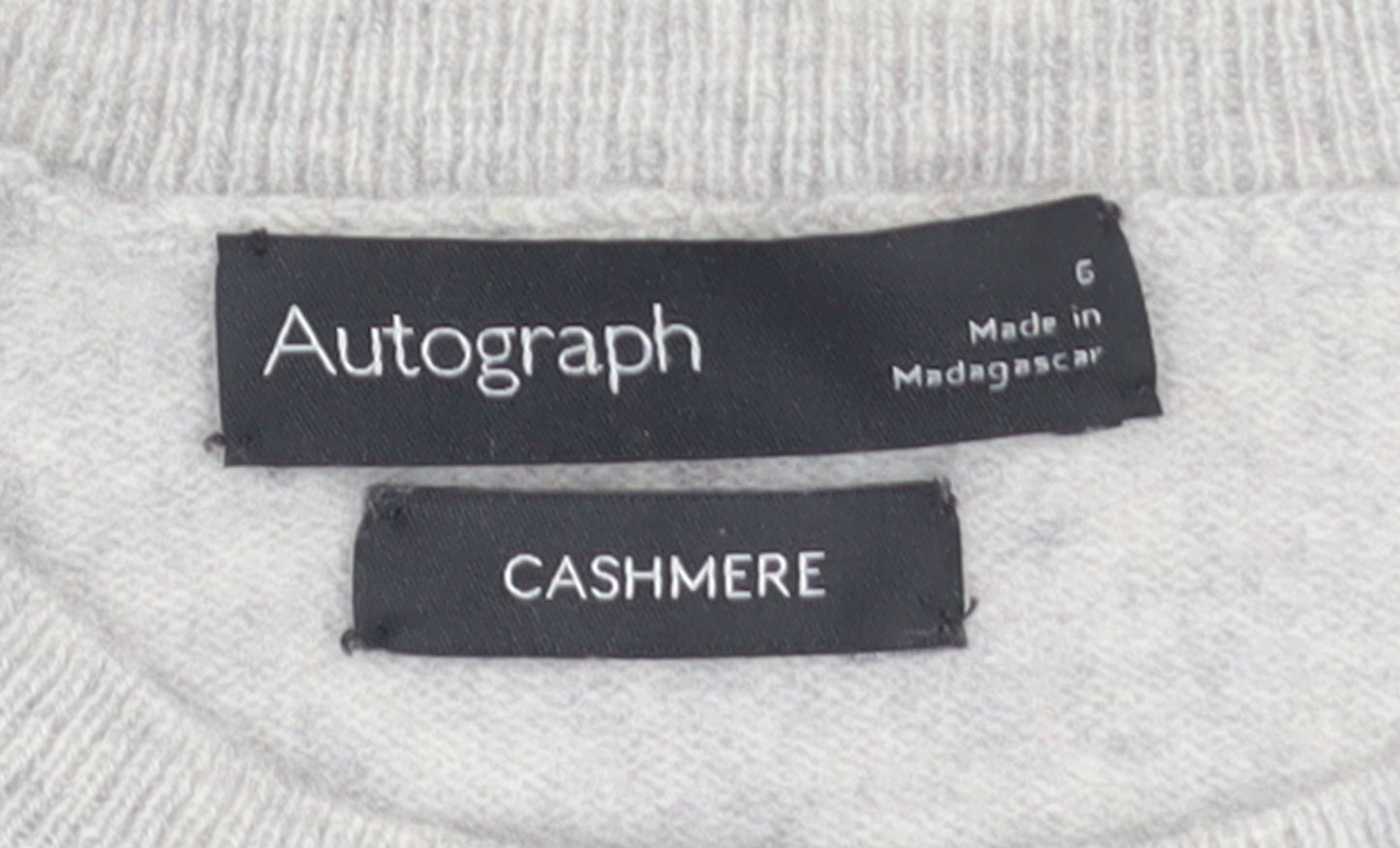 Marks and Spencer Autograph Women Grey Cashmere Star Jumper Size 6